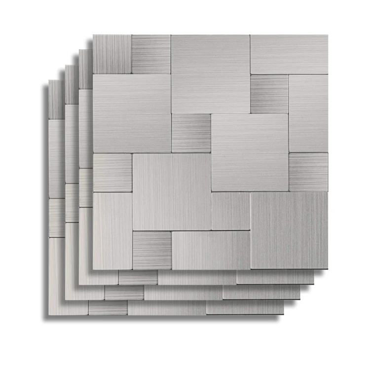 Lot de 4 crédences adhésives murales 3D effet tressé
