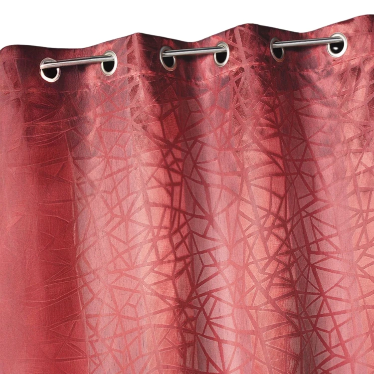 Cortina opaca em jacquard com estampados e riscas verticais