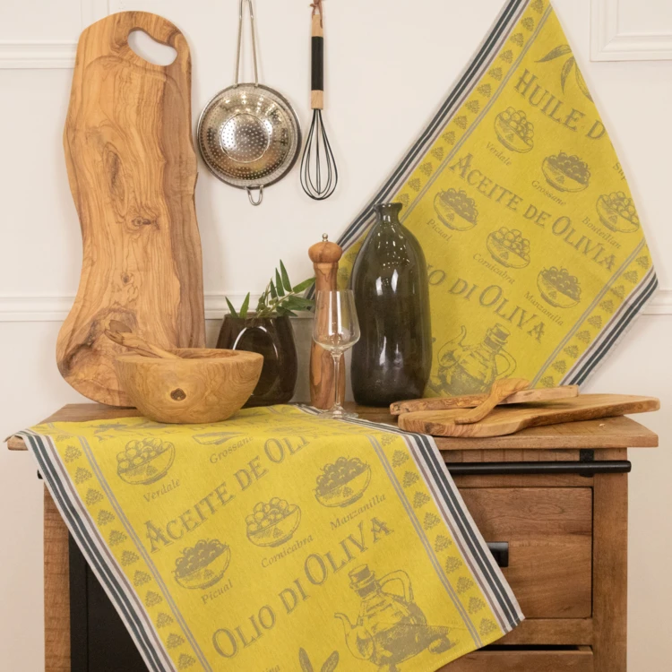 Torchon en coton huile d’olive