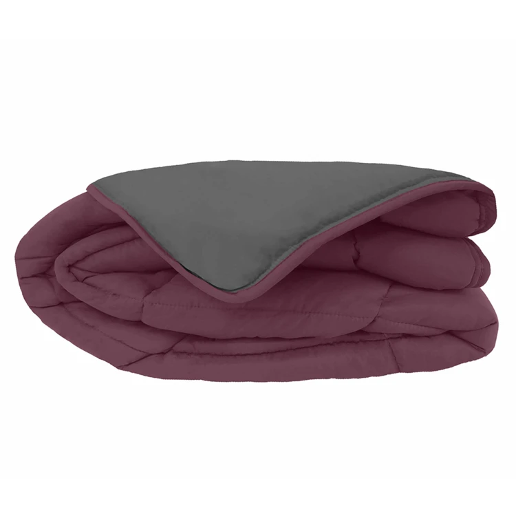 Couette légère réversible bicolore en microfibre 200 gr/m²