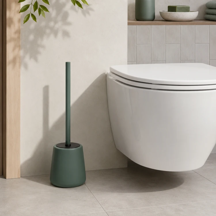 Toilettenbürste mit Halter aus Feinsteinzeug