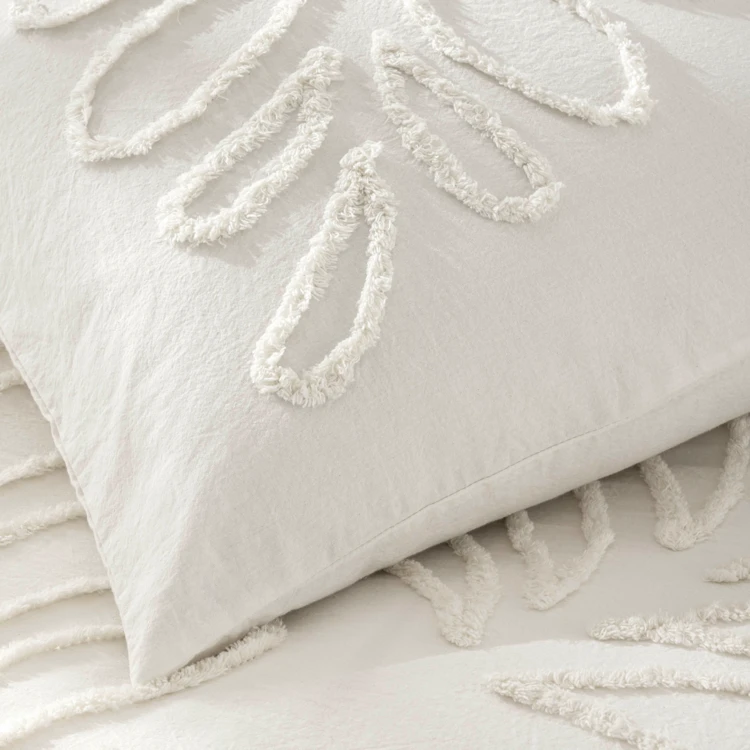Set da letto a 3 pezzi in cotone 100% trapuntato: coprimaterasso + federe