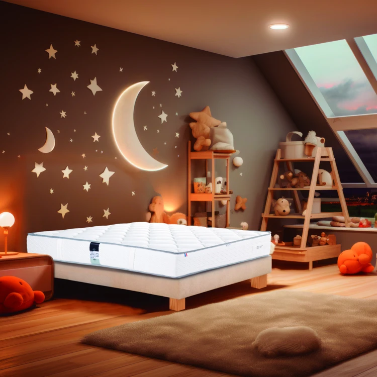 Ensemble matelas mousse 20 cm et sommier beige