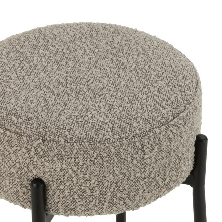 Barhocker aus Bouclé-Stoff und Metall