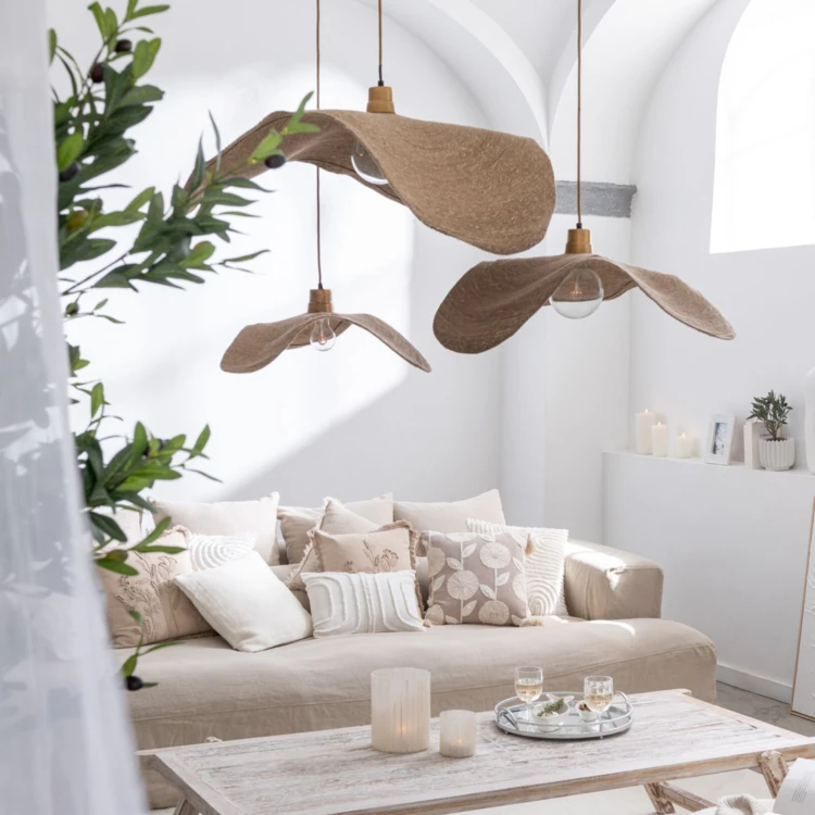 Hanglamp van natuurlijk riet
