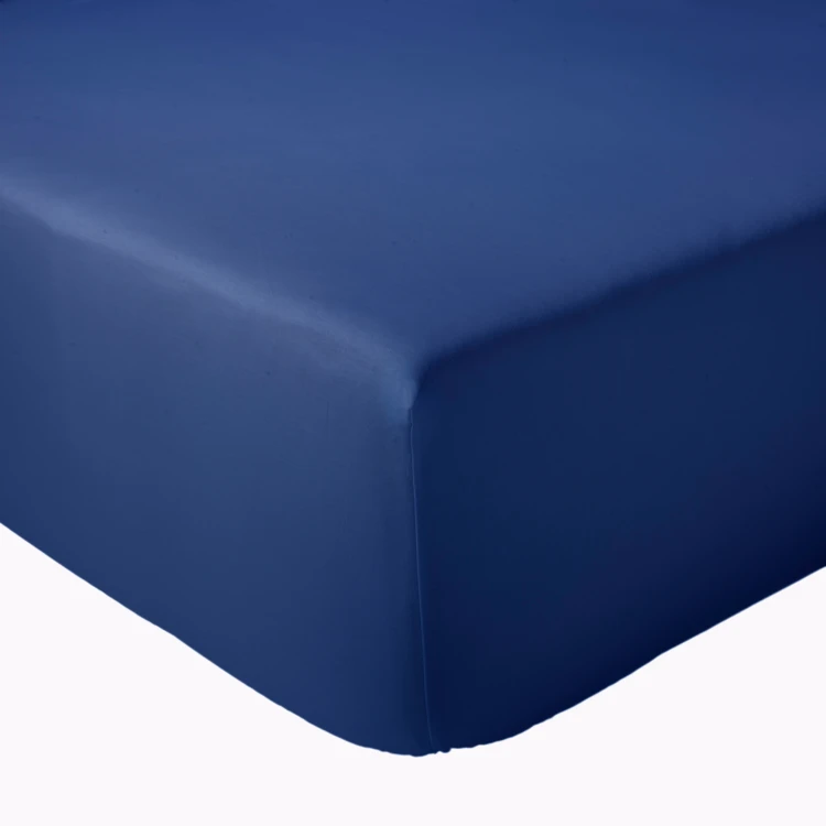 Drap-housse uni en satin de coton