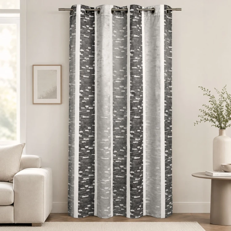 Cortina jacquard con rayas verticales de colores