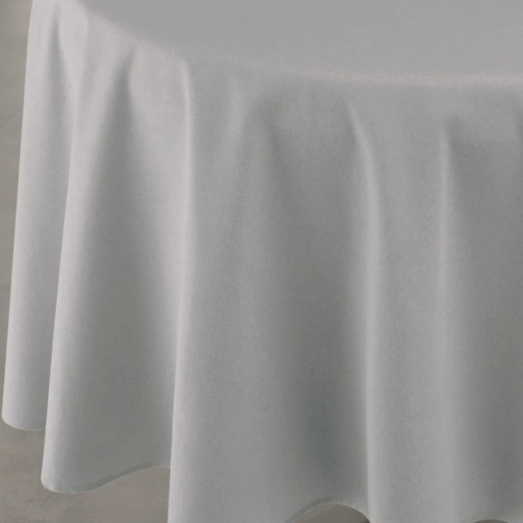 Mantel impermeable antimanchas efecto lino para mesa redonda