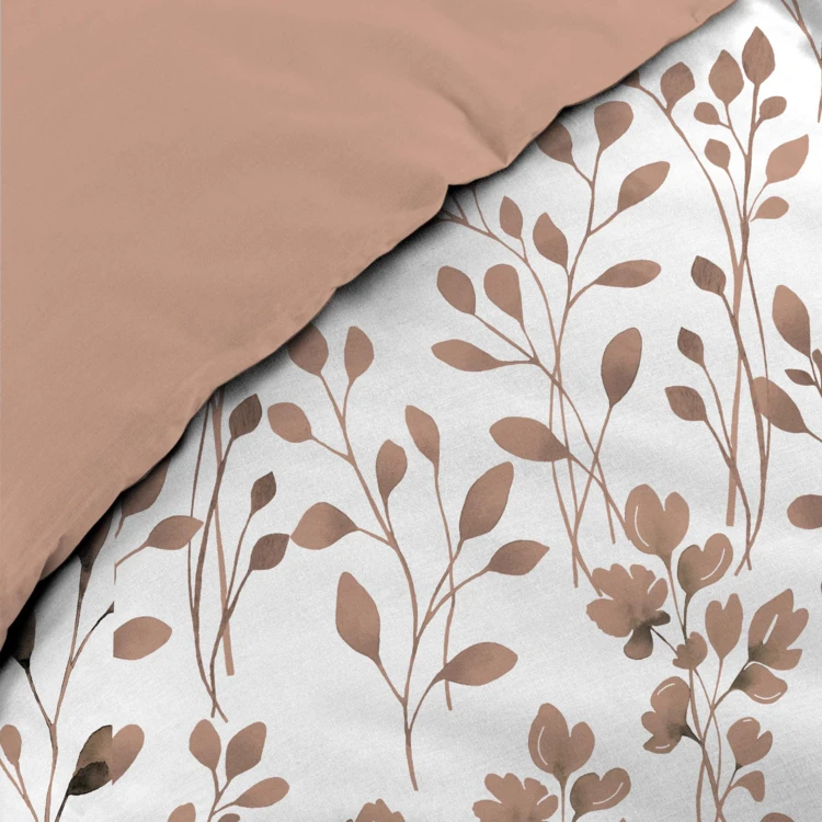 Parure de lit 3 pièces en coton à motif feuillage housse + taies