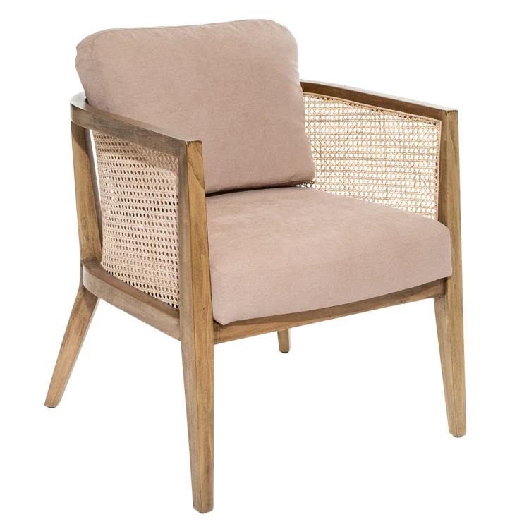 Sessel mit Rohrgeflecht und Holzgestell