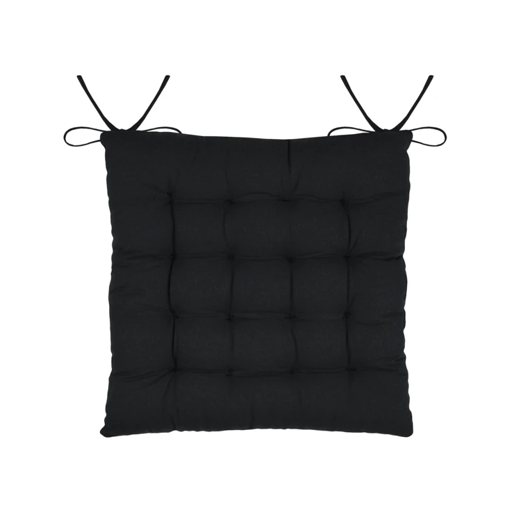 Galette de chaise carrée feuillage tropical en coton