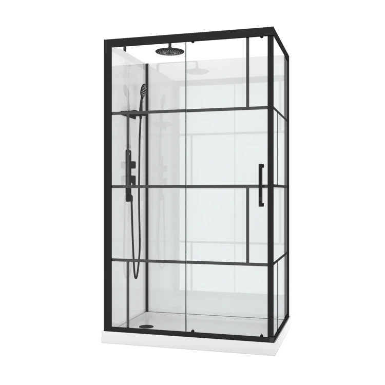 Cabine de douche rectangulaire portes coulissantes graphique