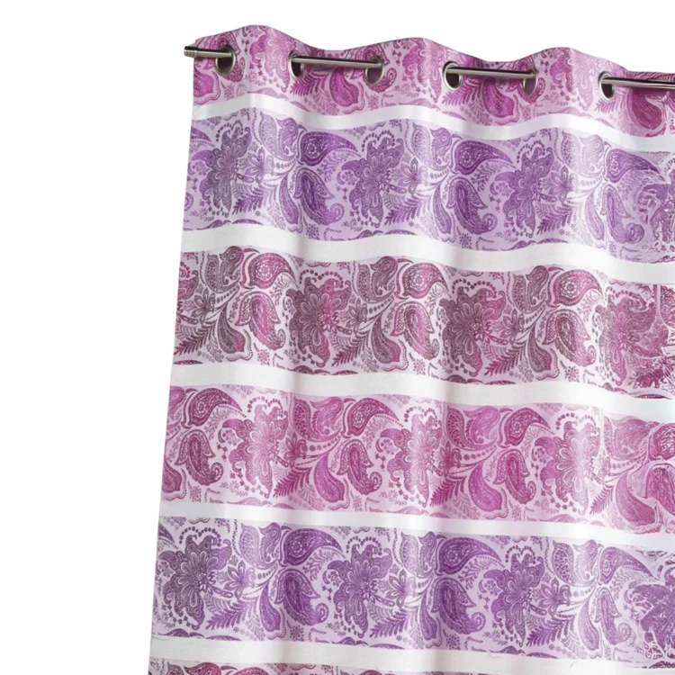Cortina opaca de jacquard con rayas horizontales
