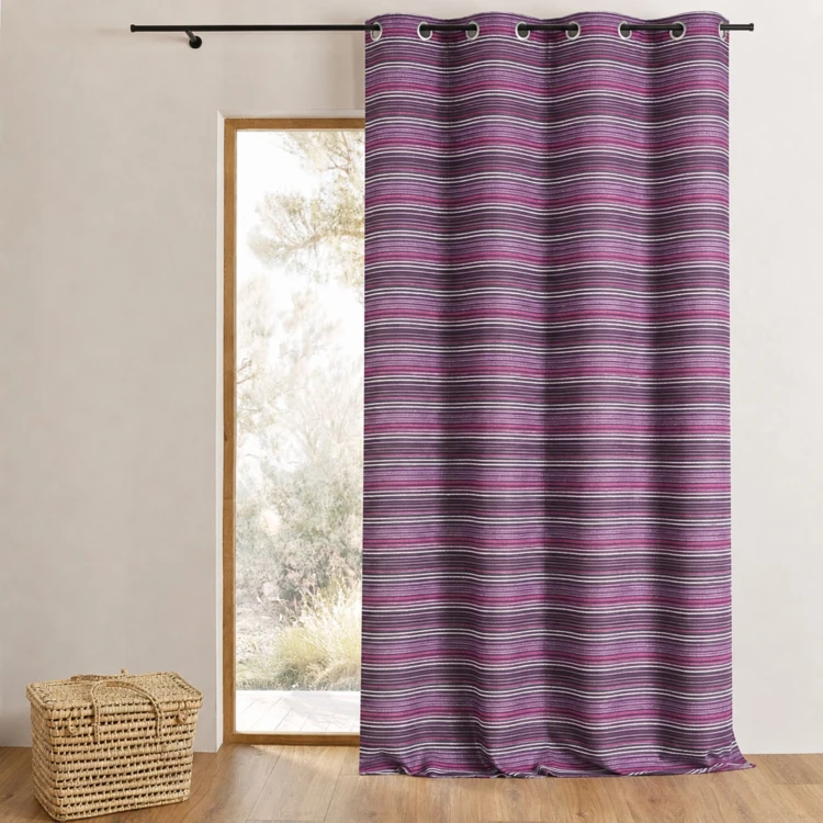 Cortina jacquard aislante con rayas finas
