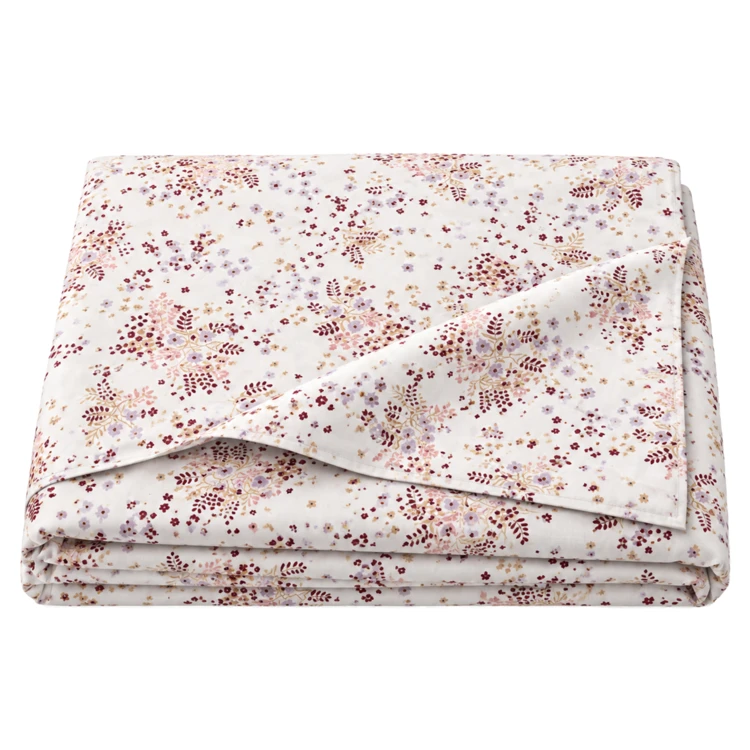 Drap plat satin de coton 110 fils motif floral