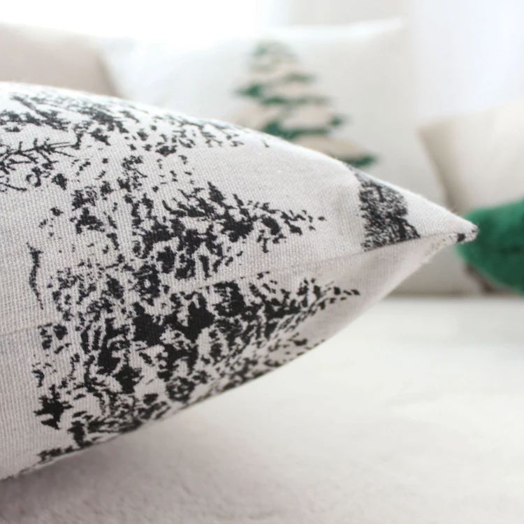 Coussin décoratif déhoussable style montagne
