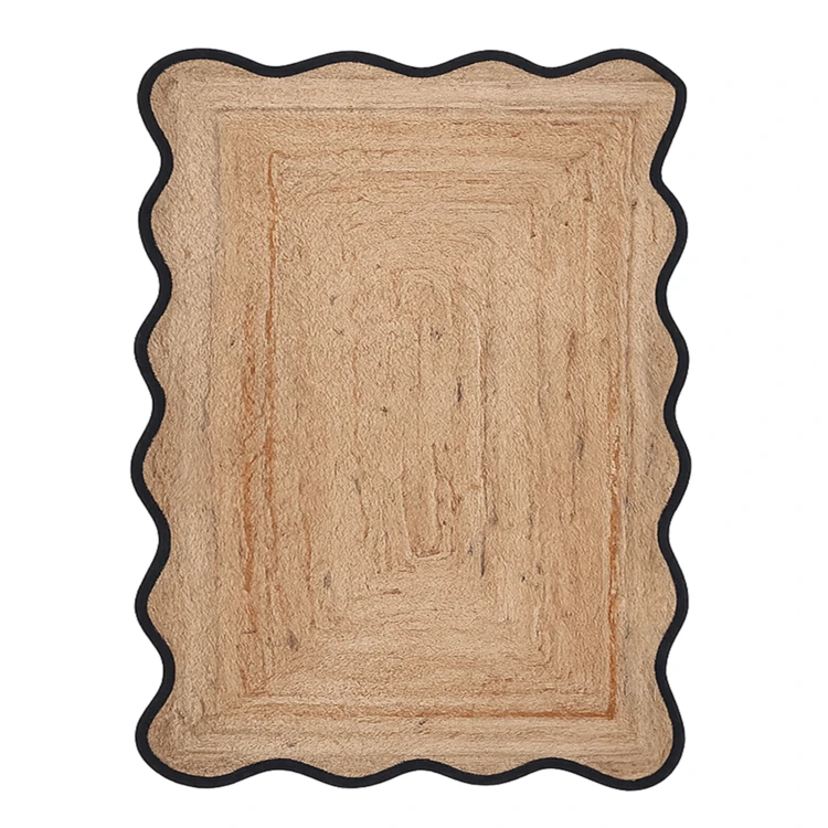 Geflochtener Wohnzimmerteppich mit Wellenfinish