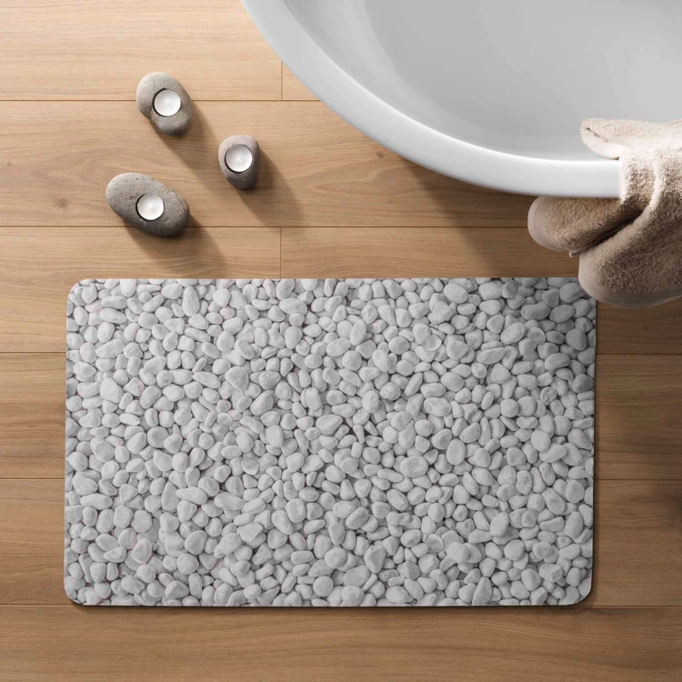Ultra-absorbierende Badematte mit rutschfestem Kieselstein-Print