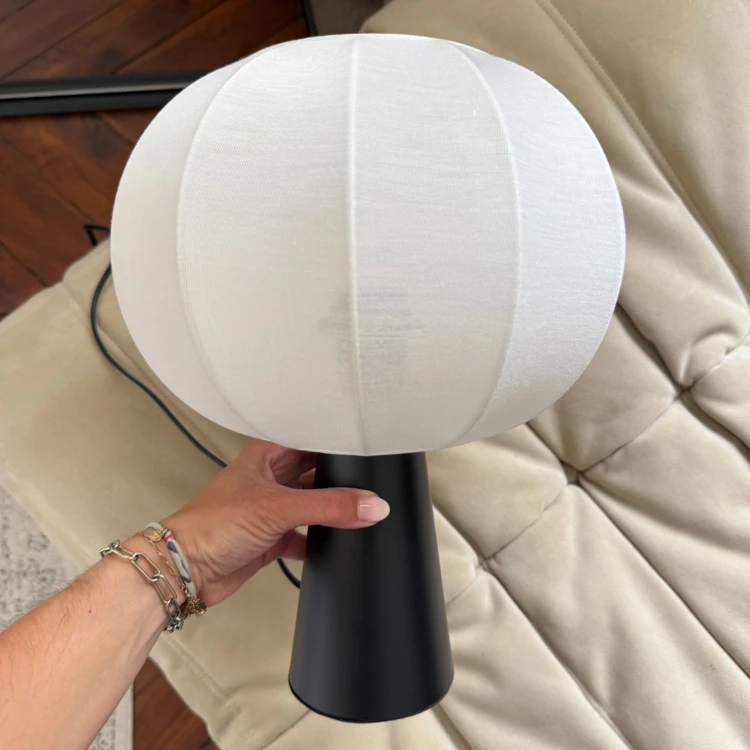 Lampe à poser métal et coton
