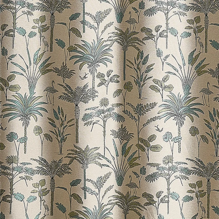 Exotischer Jacquard-Vorhang mit Palmenmotiv