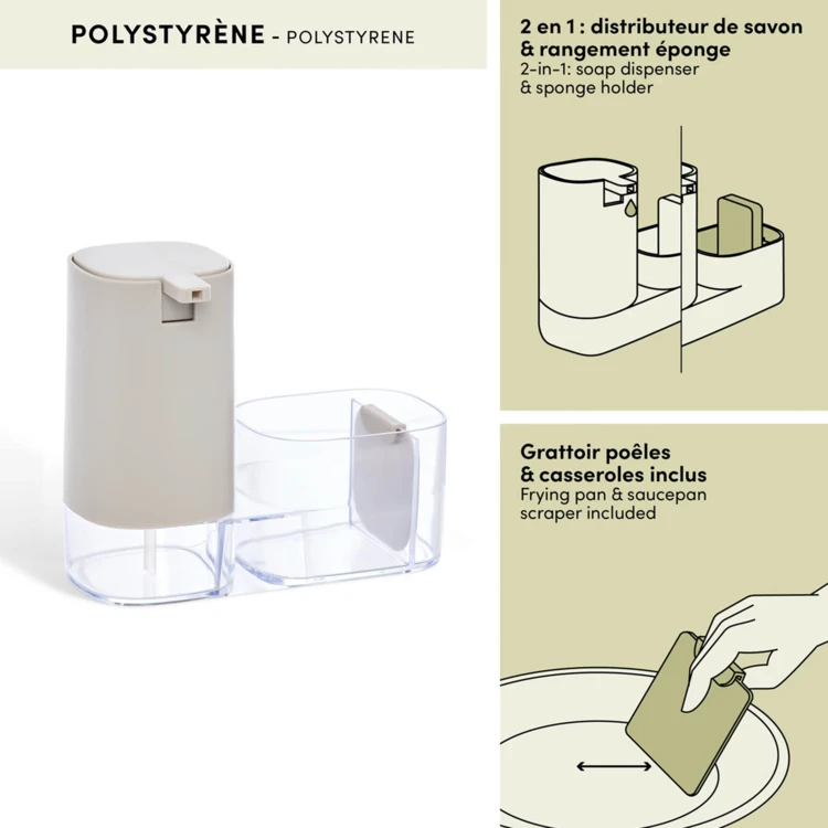 Seifenspender mit Ablage für das Waschbecken
