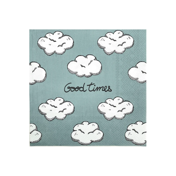 Lot de 20 serviettes en papier motif nuages