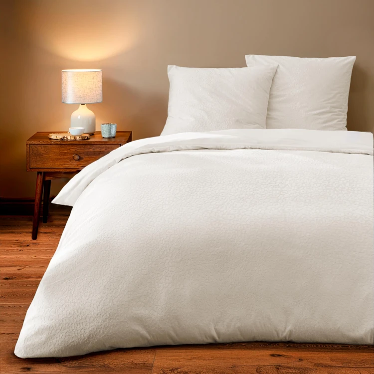 Set da letto a 3 pezzi in velluto goffrato color fulvo: copripiumino + federe