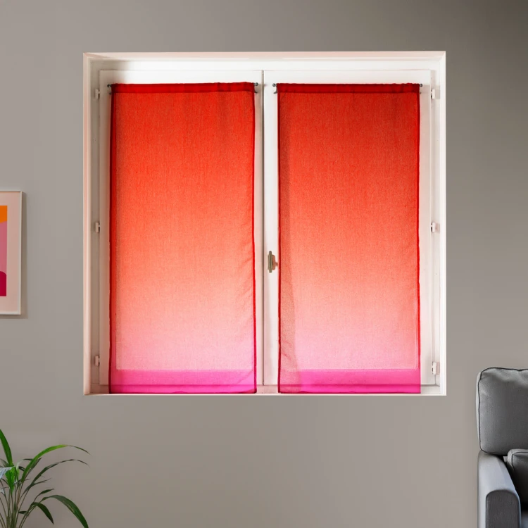 Set van twee vitragegordijnen met kleurverloop