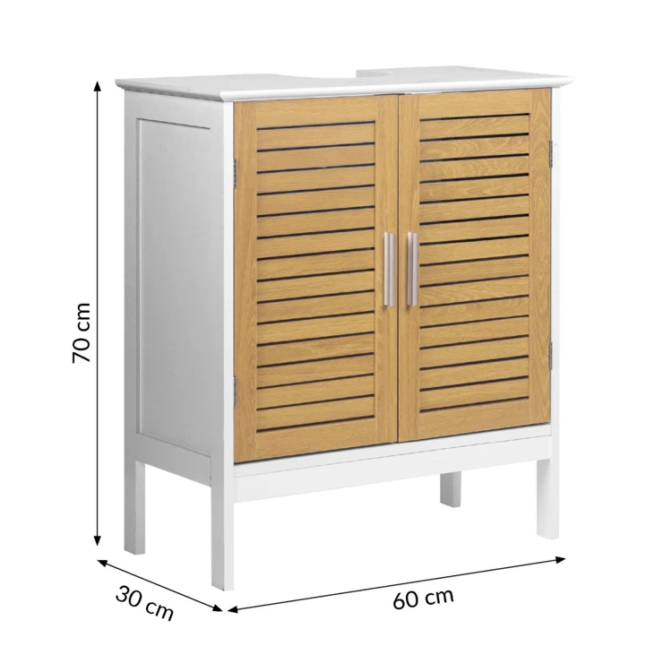 Mobile sottolavabo da bagno con porte a persiana