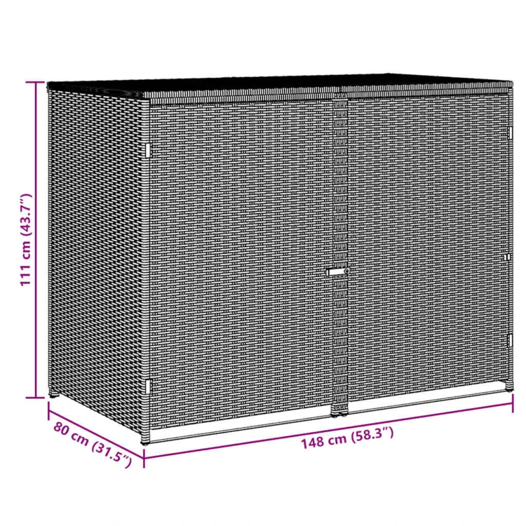 Abri pour poubelles double