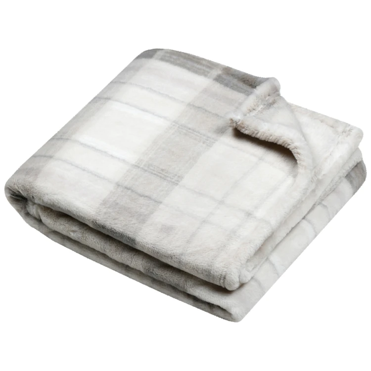 Plaid mit schottischem Karomuster in Felloptik