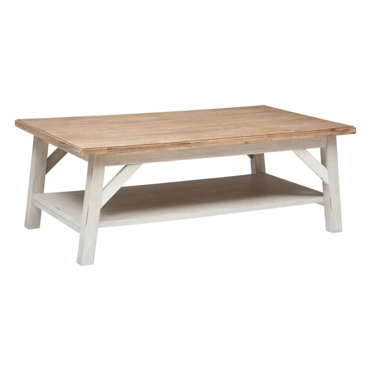 Table basse aspect bois rectangulaire