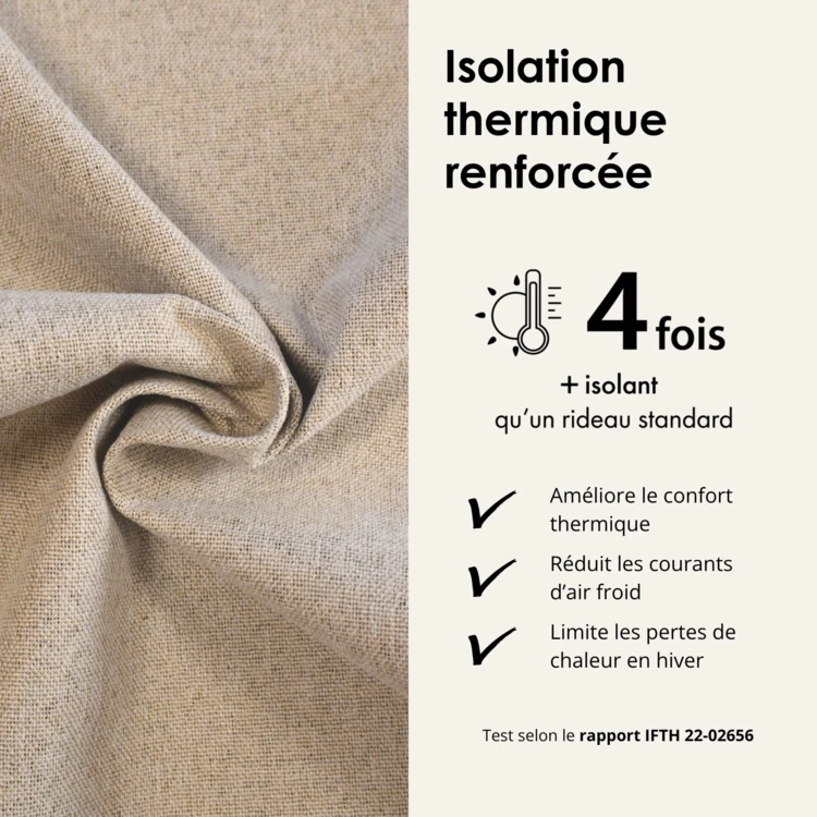 Rideau 100% occultant double face galon fronceur MIDNIGHT