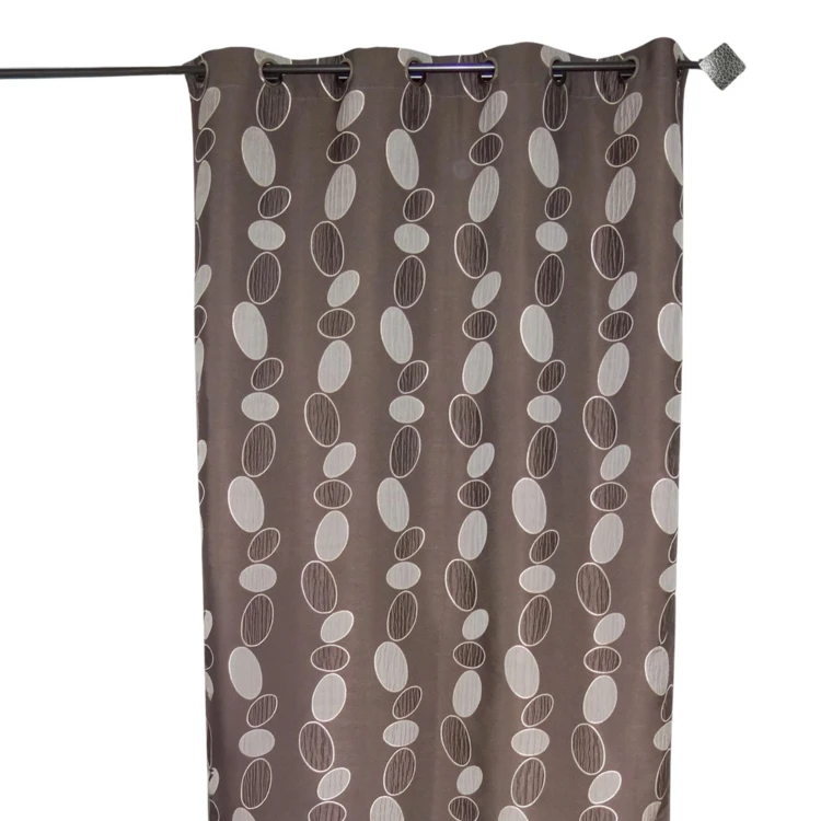 Brauner Jacquard-Vorhang mit Kieselsteinmuster