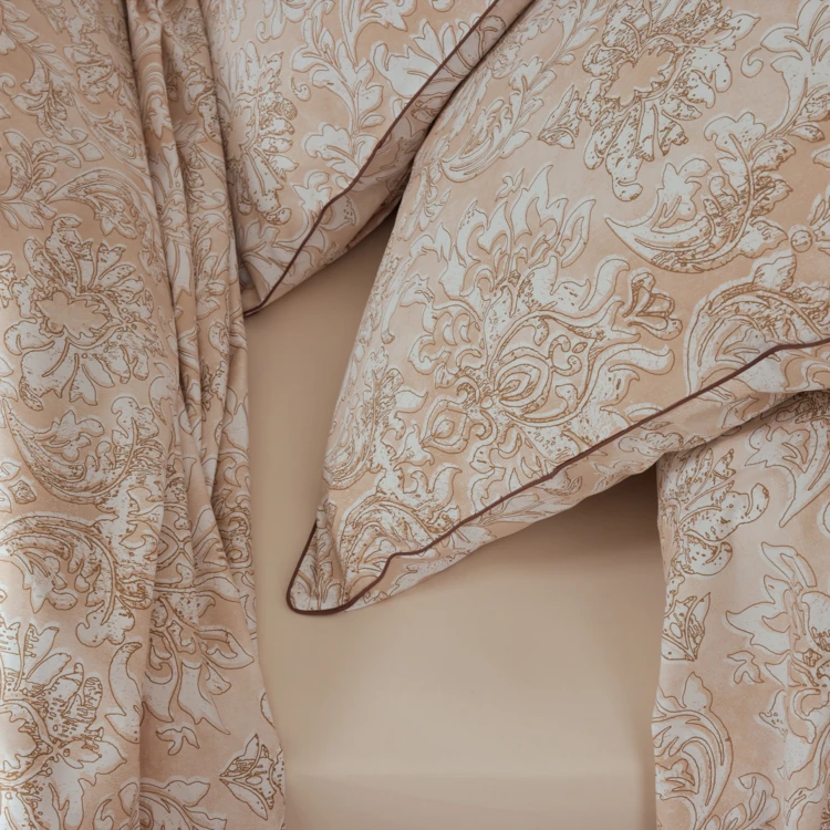 Funda de cama de percal de algodón ornamental clásico