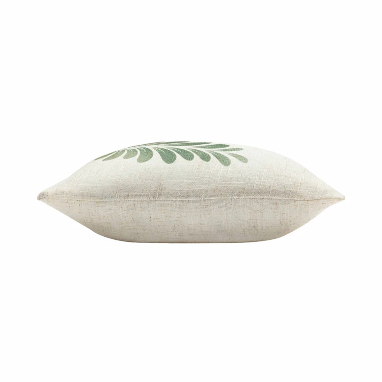 Coussin polylin imprimé feuillage