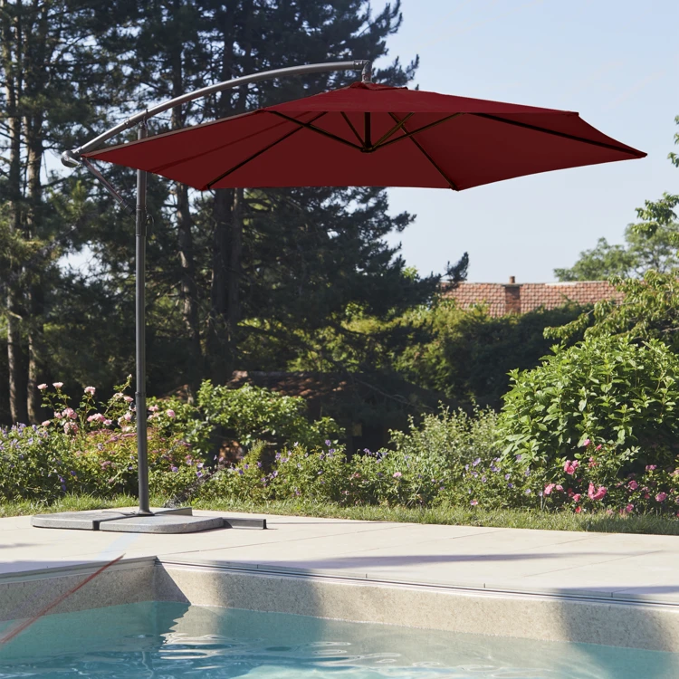 Parasol Ø 3 m Mat Déporté à Manivelle