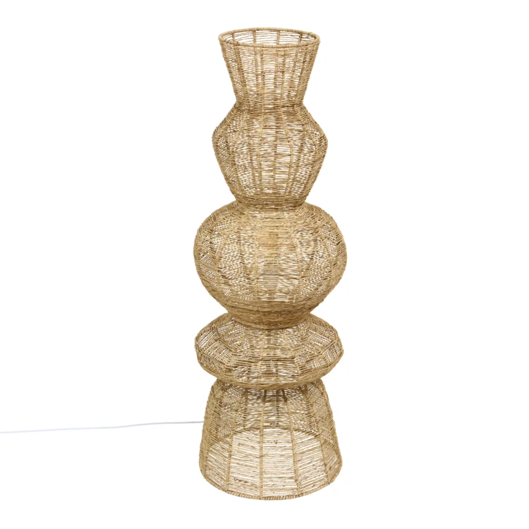 Lampadaire en jute et acier design