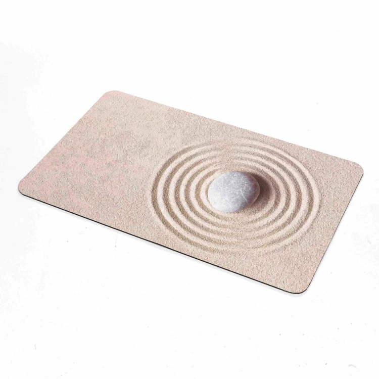 Tapis de bain ultra-absorbant imprimé sable antidérapant