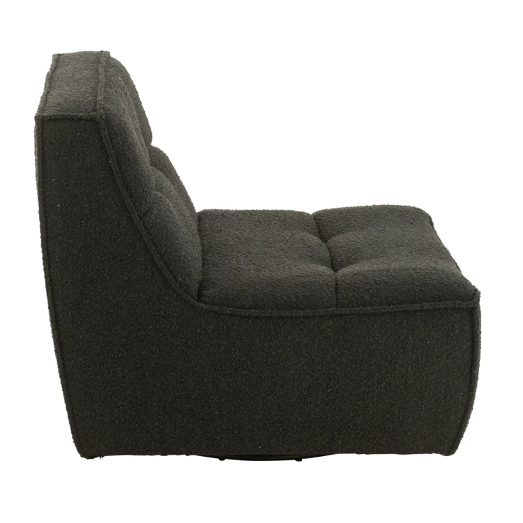 Quadratischer Drehsessel aus Bouclé-Stoff