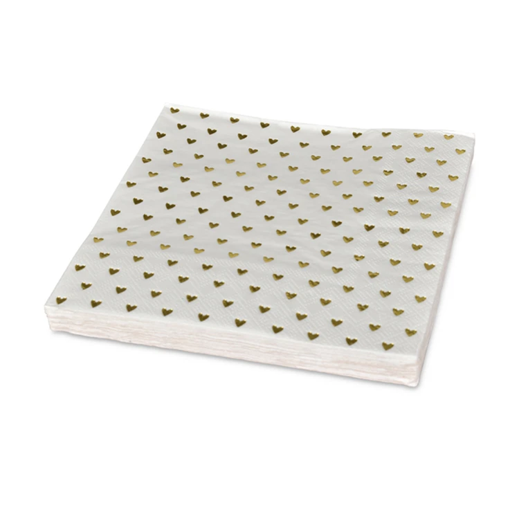 Lot de 20 serviettes en papier coeurs