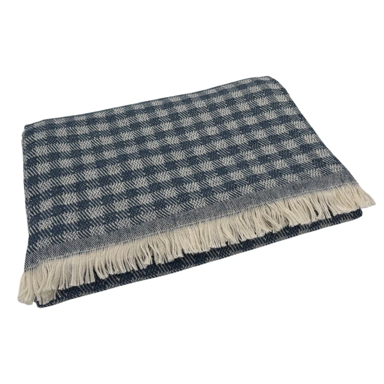 Plaid jacquard vichy en coton