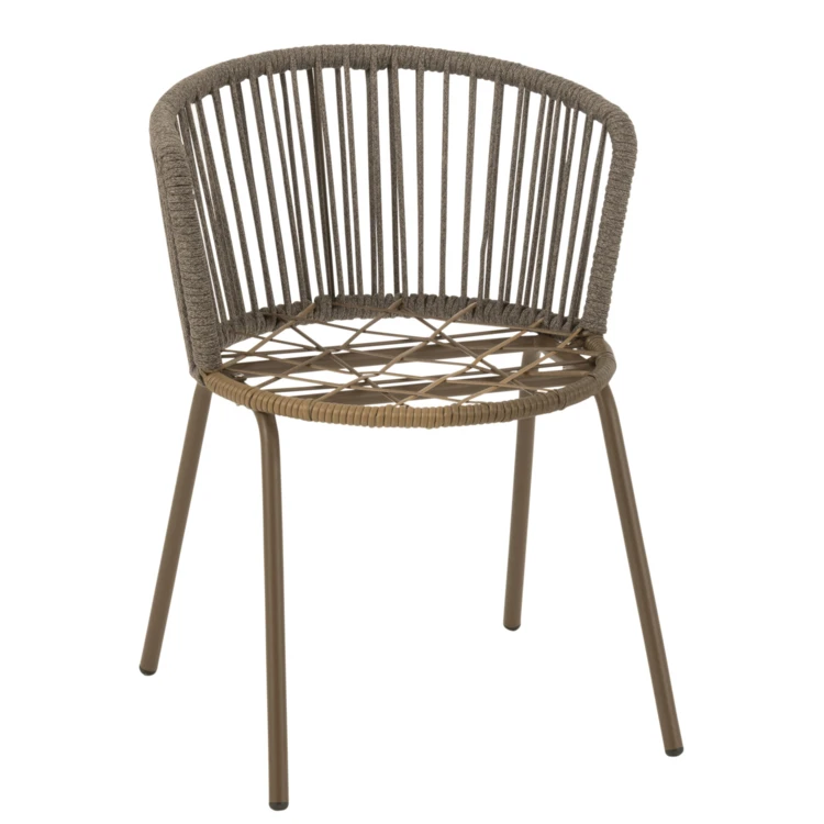 Chaise extérieure design en acier et corde