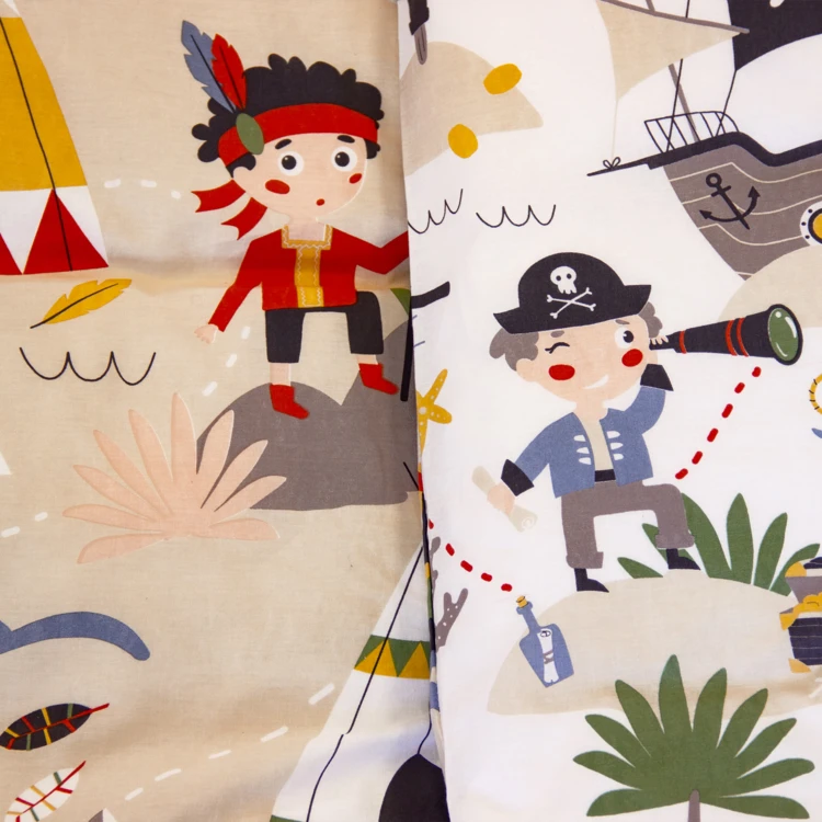 Juego de cama infantil reversible piratas / indios