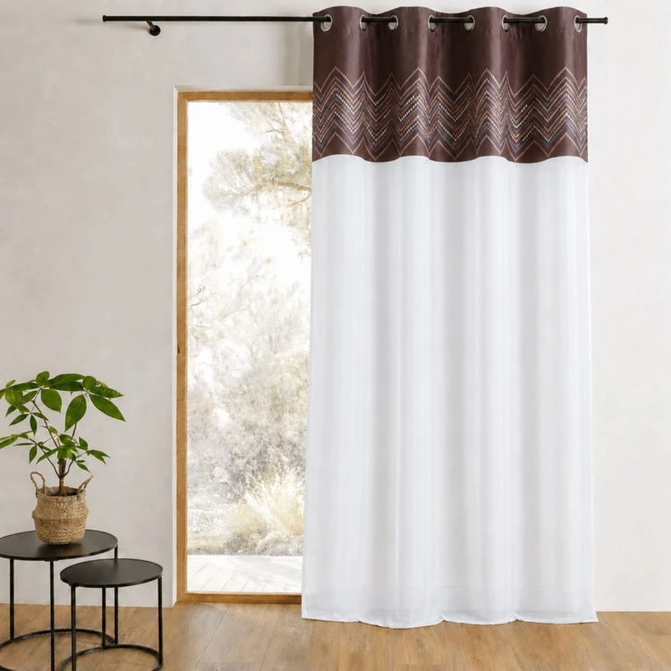 Jacquard-Vorhang mit Fischgrätenmuster