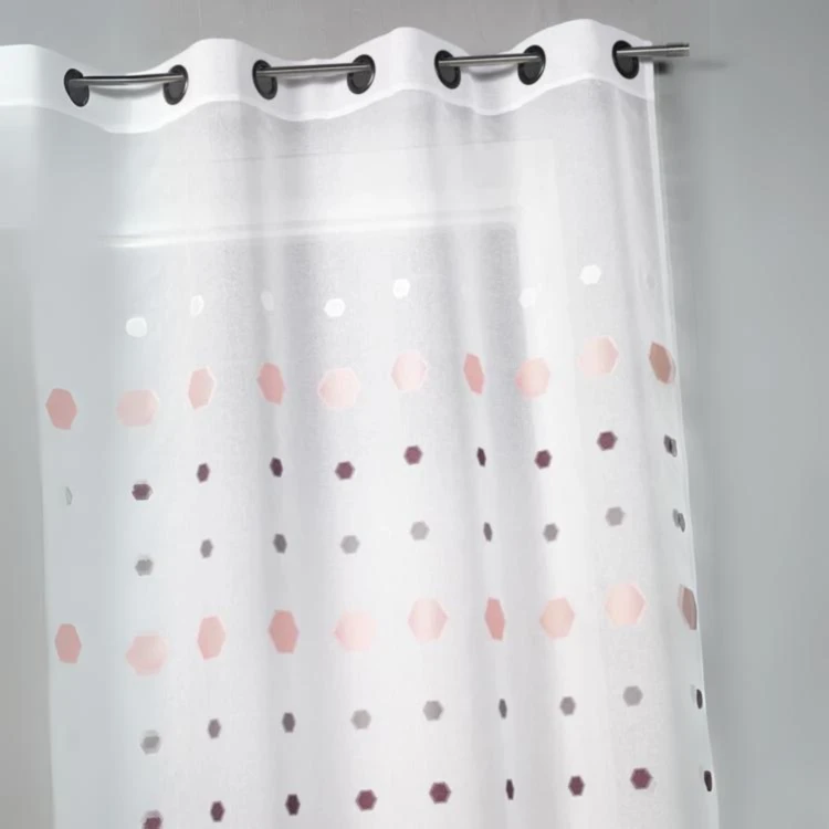 Visillos jacquard con estampado hexagonal