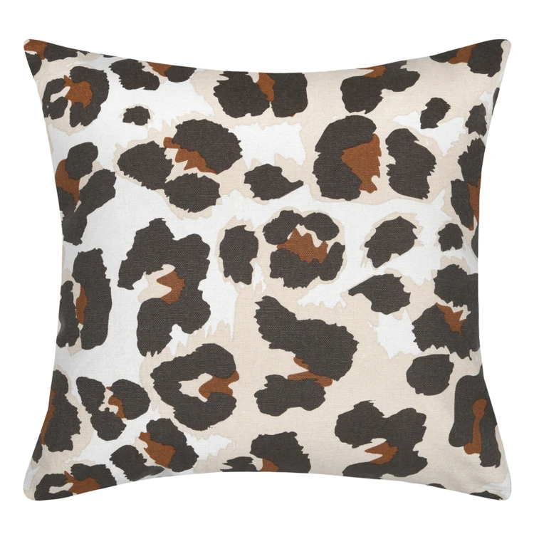 Housse de coussin imprimée motif léopard