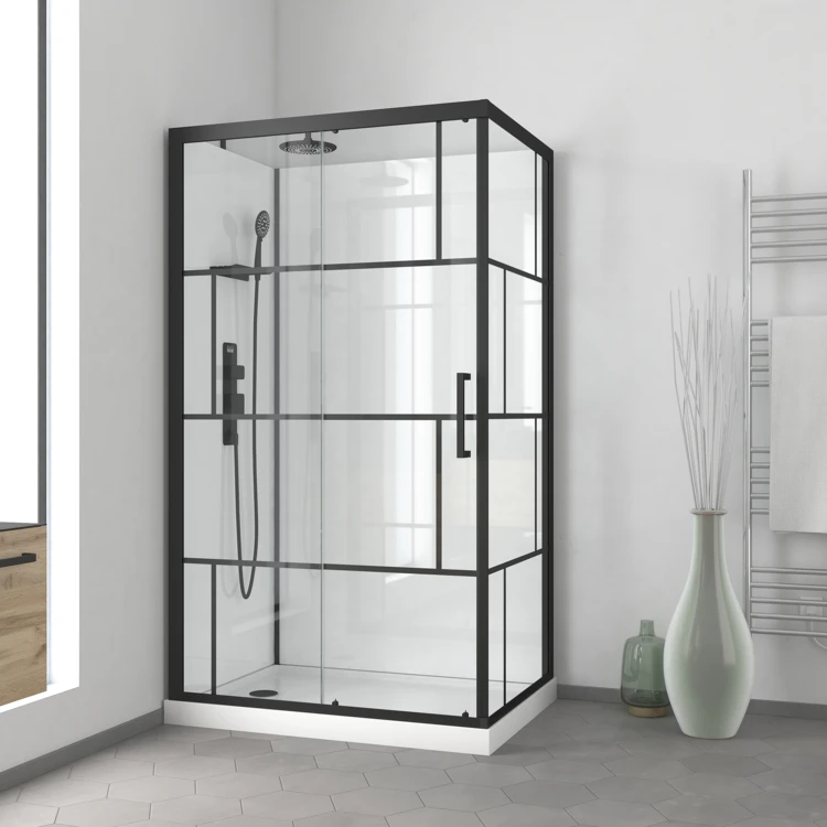 Cabine de douche rectangulaire portes coulissantes graphique