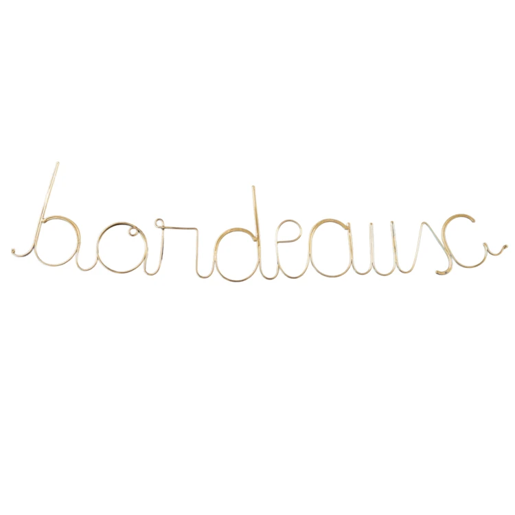 Wort Messingdraht "BORDEAUX"