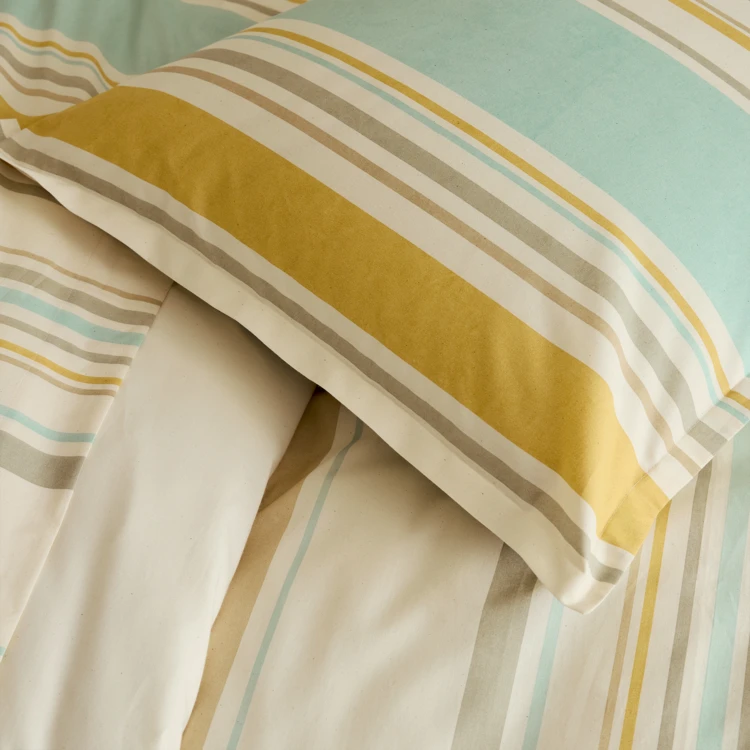 Funda de almohada estilo marinero en algodón con rayas bayadère